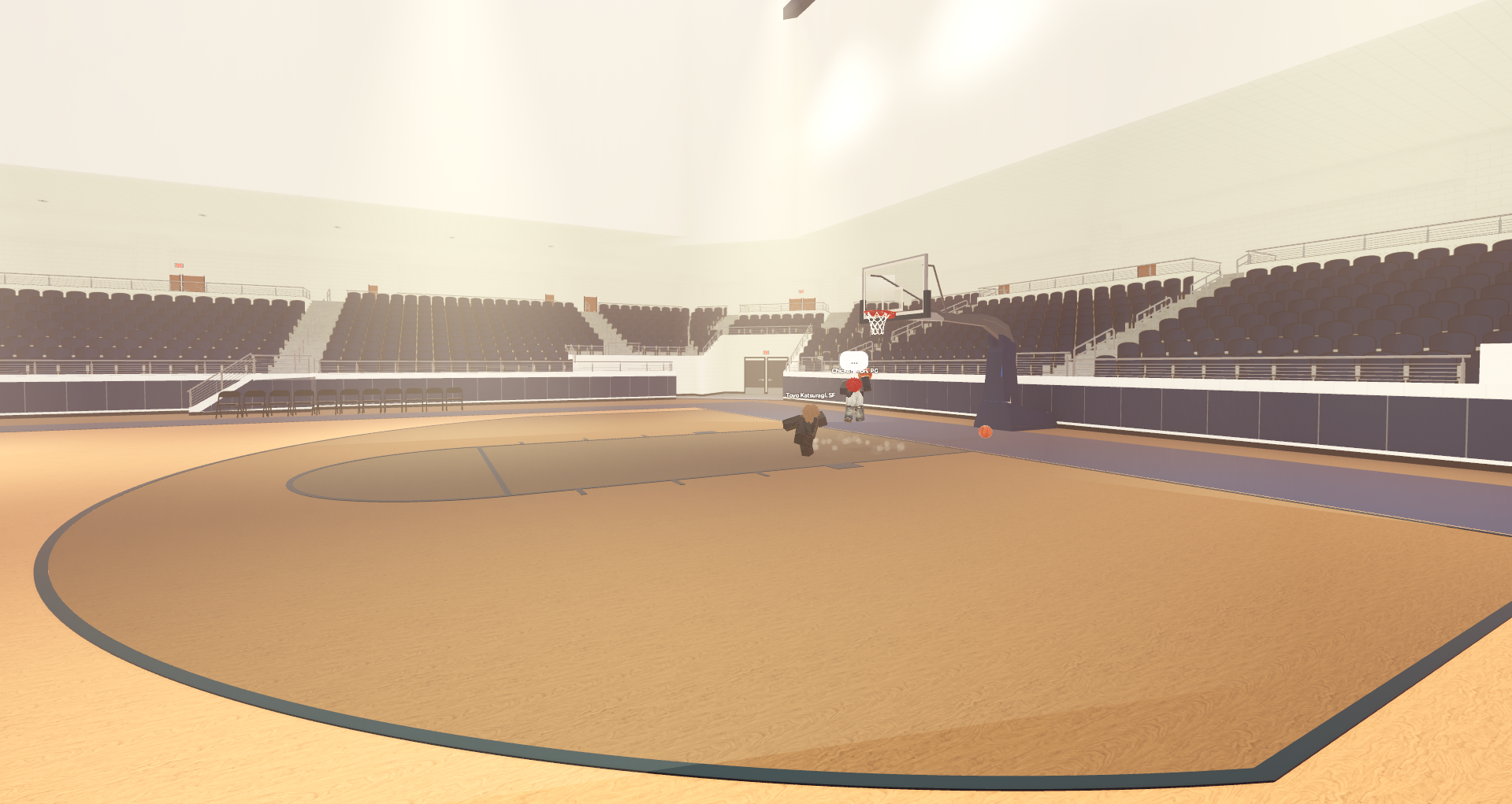 Limitless players competing on the basketball court in Roblox